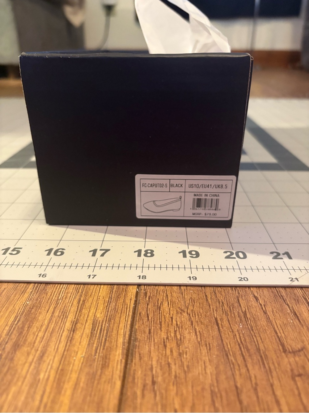 French Connection Black Flats Loafers Shoe Box